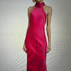 Ramy Brook Tatiana High Neck Satin Gown